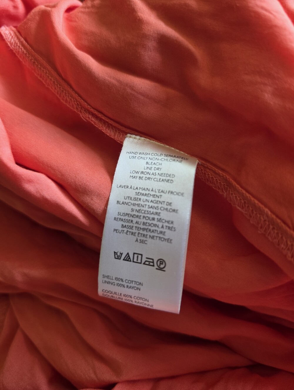 Free People Catch Me Midi Dress Off Shoulder Smocked Coral Orange Sz L - Picture 6 of 6